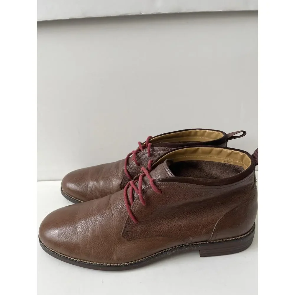 Cole Haan Boots Mens Size 11.5 Brown Leather Chukka Lace Up Ankle Casual Lined